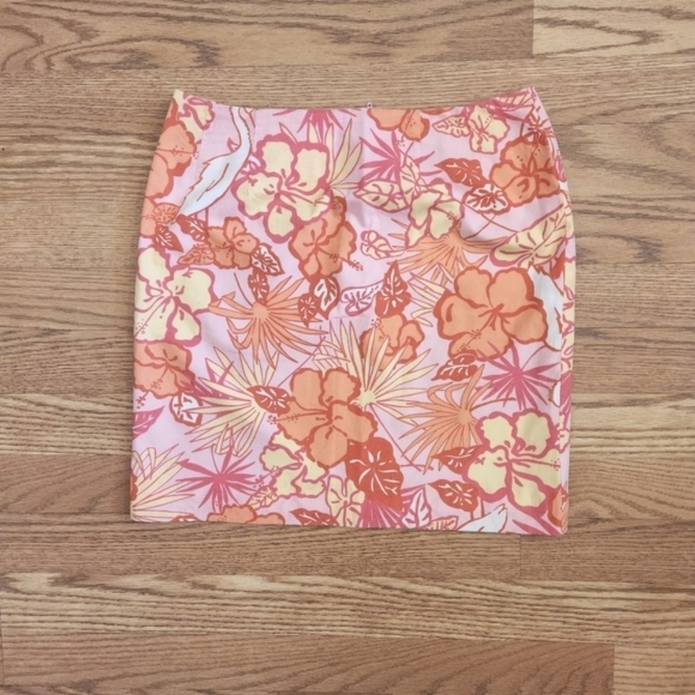 Vintage Lilly Pulitzer Mini Skirt in Heron There Print, Size 4.